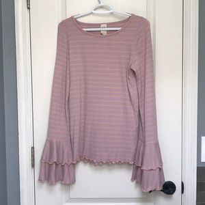 Free People flare long sleeve shirt Size Large